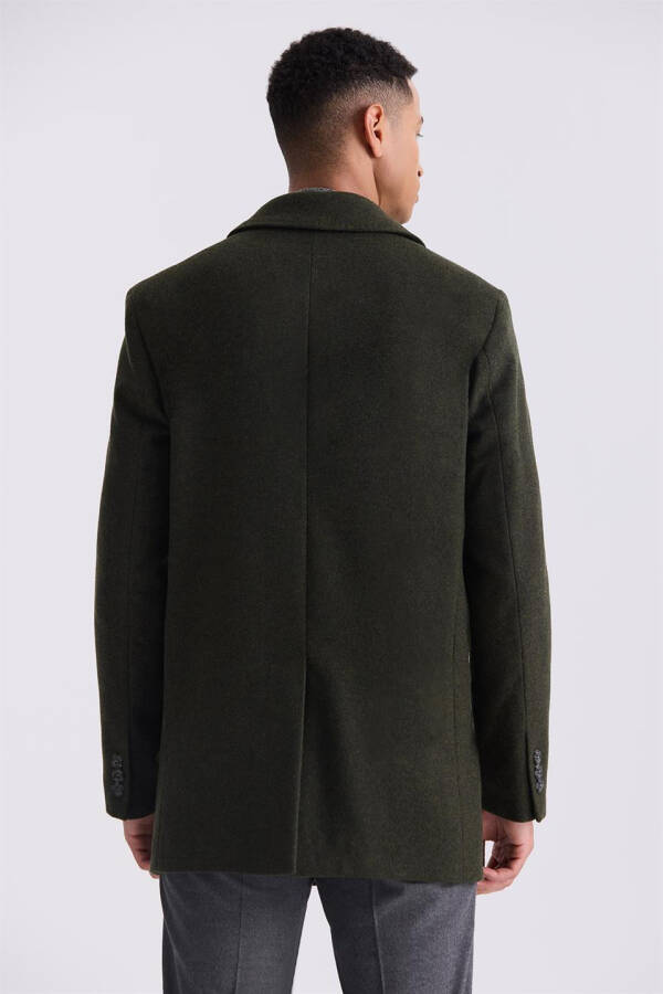 Khaki Classic Fit Peacoat Wool Cashmere Coat - 4