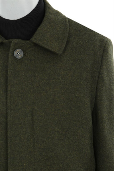 Khaki Classic Fit Peacoat Wool Cashmere Coat - 6