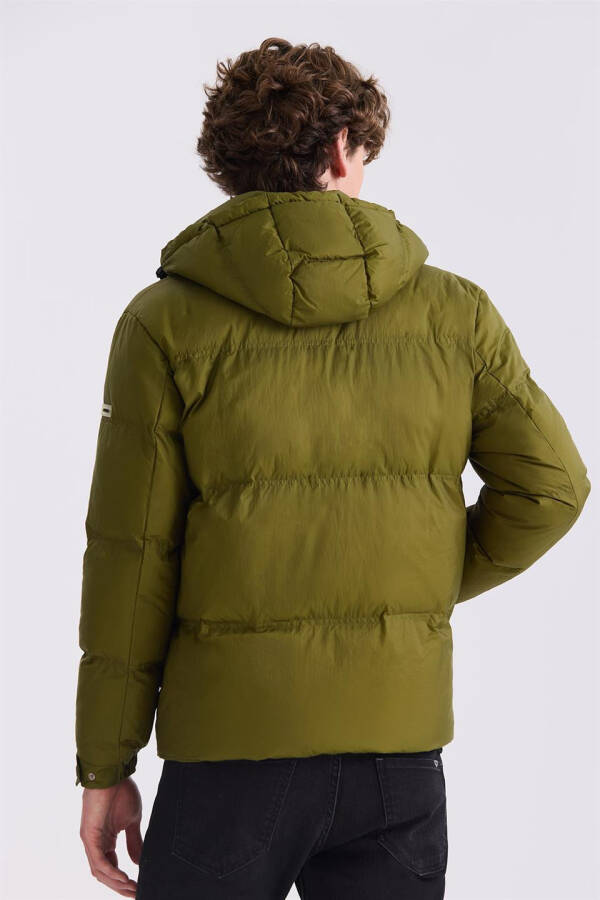 Khaki Comfort Fit Hooded Winter Jacket - 8