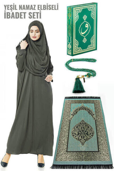 Khaki Green Prayer Dress Worship Set - 1