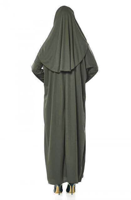 Khaki Green Prayer Dress Worship Set - 3