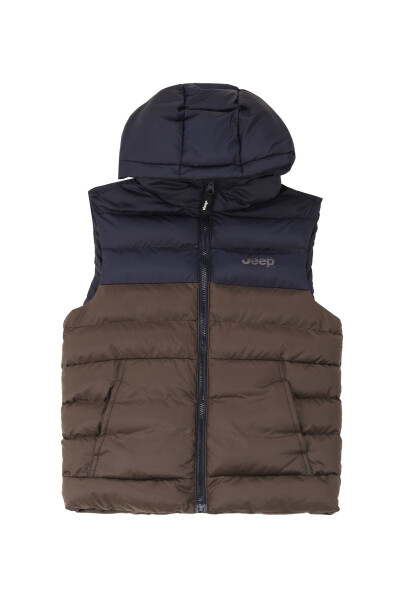 Khaki Men's Puffer Vest - 1