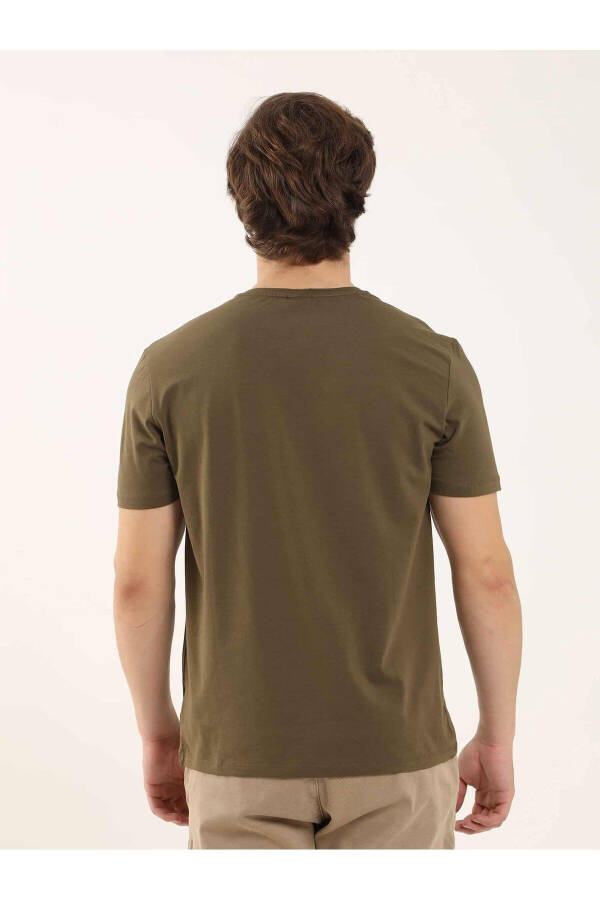 Khaki Men's Slim Fit Plain Crew Neck T-Shirt - 70943 - 15