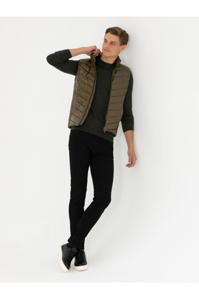 Khaki puffer vest, code 50273110-VR027. - 4