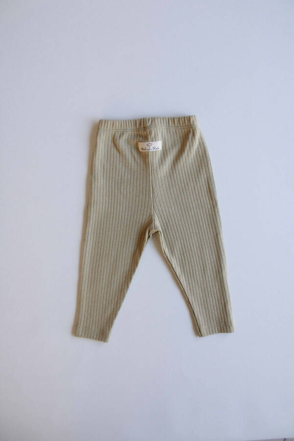 Khaki Ribbed Baby Tights - 6