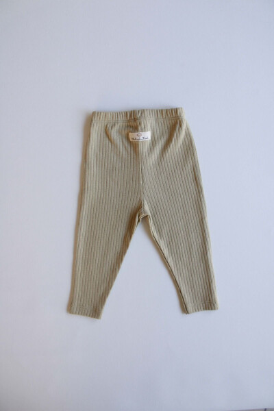 Khaki Ribbed Baby Tights - 2