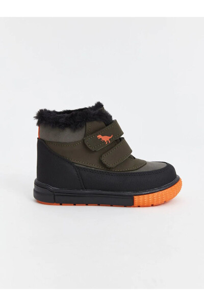 Khaki velcro baby boy boots - 2