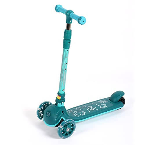 Kick Scooter for Kids, Wheel with Brake, Adjustable Height Handlebar, Foldable, Lightweight, Aged 3-10, Wide Standing Board, and Up to 110lbs - 1