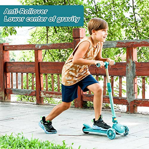 Kick Scooter for Kids, Wheel with Brake, Adjustable Height Handlebar, Foldable, Lightweight, Aged 3-10, Wide Standing Board, and Up to 110lbs - 2