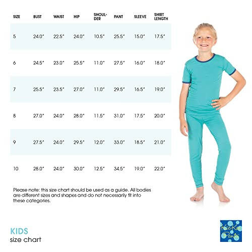 KicKee Print Short Sleeve Tee Pajama Set with Shorts, Tee with Matching Shorts, Babies and Kid PJ Set - 49