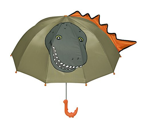 Kidorable Green Dinosaur Umbrella for Boys w/Fun Dino Handle, Pop-Out Spikes, Big Smile - 5