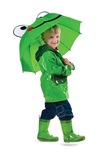 Kidorable Kids Frog Umbrella, Green, One Size for Toddlers and Big Kids, Lightweight Child-Sized Nylon Rain Proof Umbrella - 7