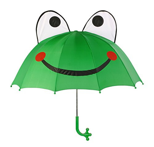 Kidorable Kids Frog Umbrella, Green, One Size for Toddlers and Big Kids, Lightweight Child-Sized Nylon Rain Proof Umbrella - 1