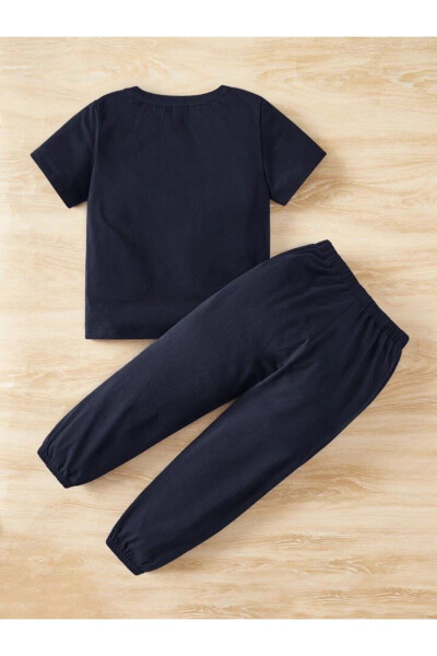 Kids Black NASA Printed T-shirt and Sweatpants Set - 2