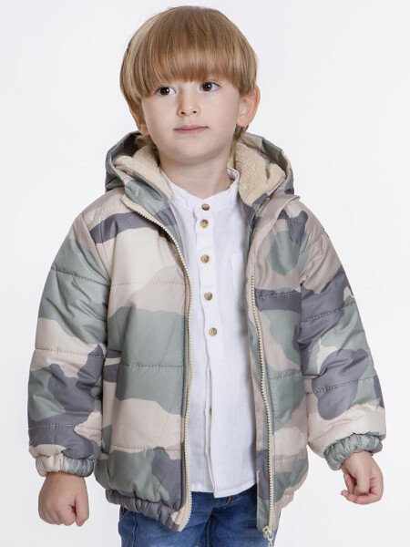 Kids Boys Camouflage Patterned Hooded Jacket with Welsoft Lining AK2510 - 6