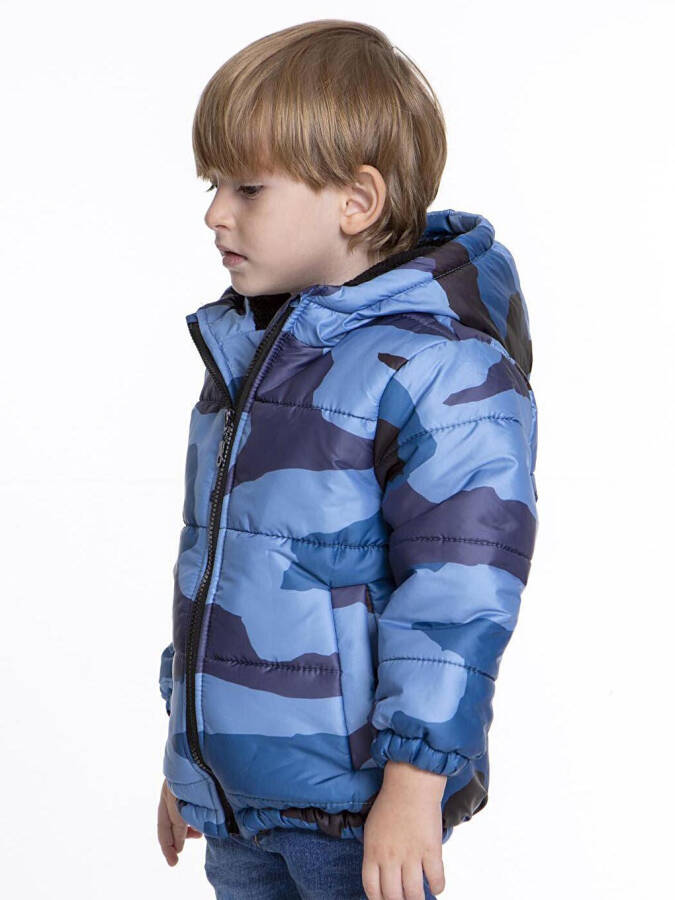 Kids Boys Hooded Jacket with Welsoft Lining and Camouflage Pattern AK2510 - 13