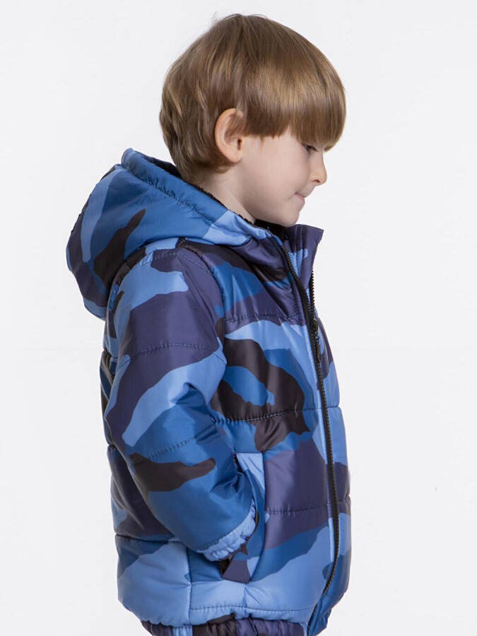 Kids Boys Hooded Jacket with Welsoft Lining and Camouflage Pattern AK2510 - 14