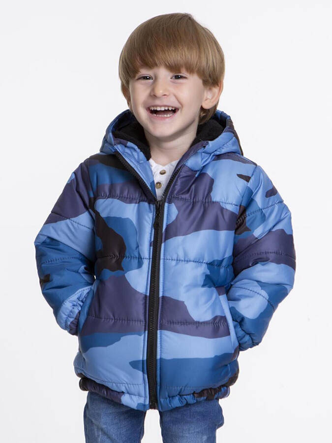 Kids Boys Hooded Jacket with Welsoft Lining and Camouflage Pattern AK2510 - 6