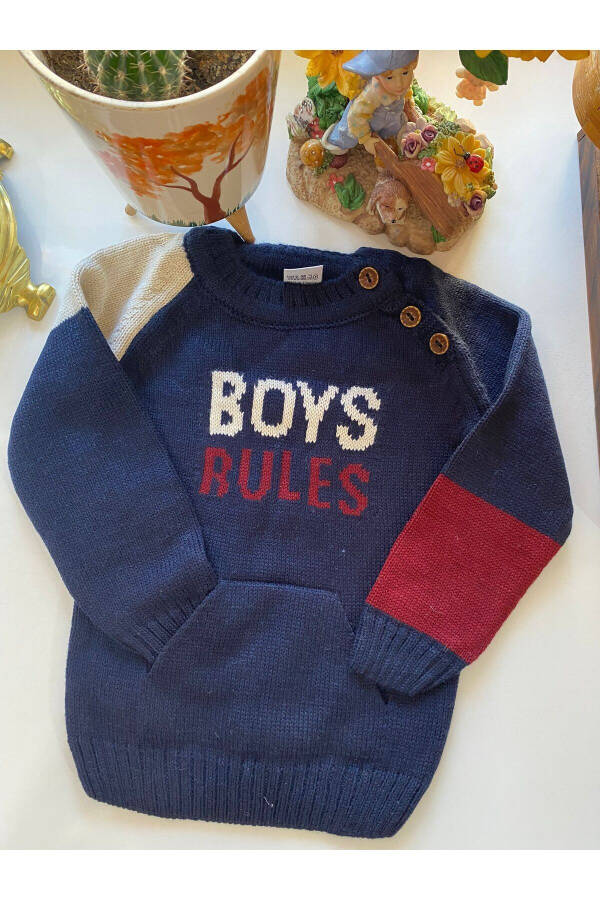 Kids Buttoned Knit Sweater - 1