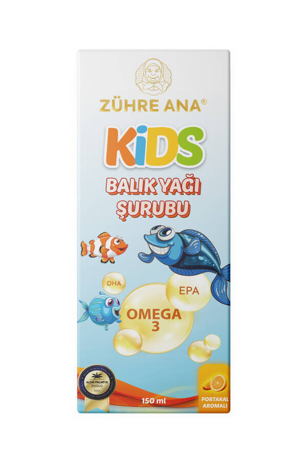 Kids Çocuklar için - Omega 3 Balık Yağı Şurubu Vitamin Katkılı ve Portakallı 150 Ml - 8