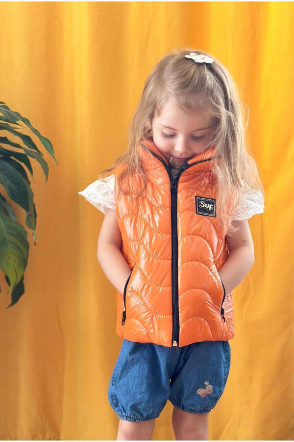 Kids Fleece Lined Zippered Puffy Vest - 5