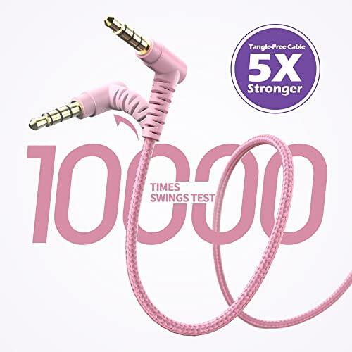 Kids Headphones, AILIHEN I35 On-Ear Headphones for School, Safe Volume 93dB, HD Mic Stereo Headphone for Kid Girls Children, Foldable Wired 3.5mm for Chromebook, Laptop, Computer, Tablet (Pink Purple) - 6