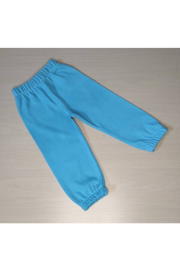 Kids Light Turquoise Cotton Selanik Seasonal Single Sweatpants - 1