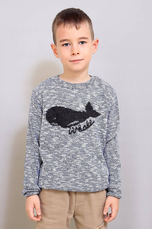 Kids Patterned Knit Sweater (C19-AG50384) - 1