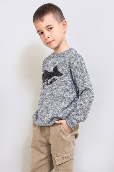 Kids Patterned Knit Sweater (C19-AG50384) - 3