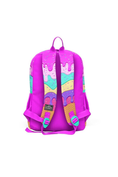 Kids Pink Colorful Ice Cream Patterned 3-Piece School Bag Set SET0123731 - 5