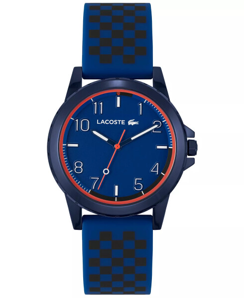 Kids Rider Blue and Black Checkered Print Silicone Strap Watch 36mm Blue - 1