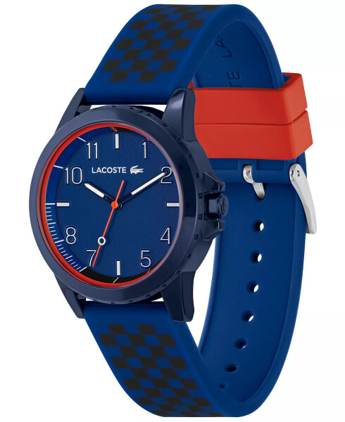 Kids Rider Blue and Black Checkered Print Silicone Strap Watch 36mm Blue - 2