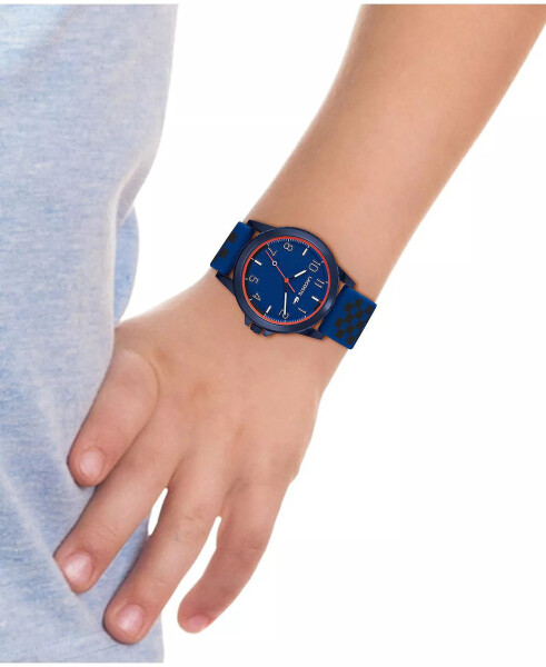 Kids Rider Blue and Black Checkered Print Silicone Strap Watch 36mm Blue - 4