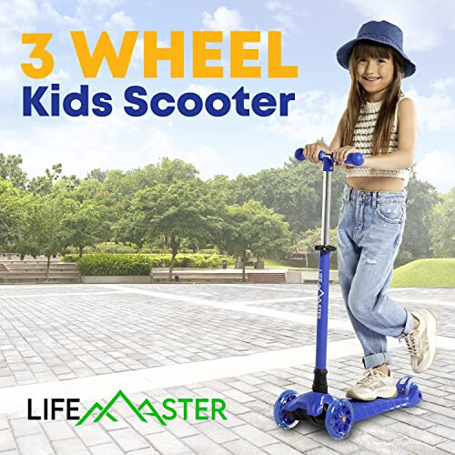 Kids Scooter – Children and Toddler 3 Wheel Kick Scooter – LED Wheel Lights Illuminate When Rolling Lifemaster - 7