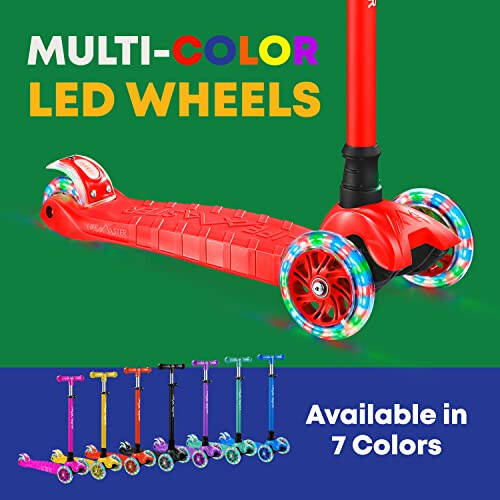 Kids Scooter – Children and Toddler 3 Wheel Kick Scooter – LED Wheel Lights Illuminate When Rolling Lifemaster - 6