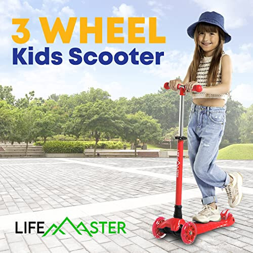 Kids Scooter – Children and Toddler 3 Wheel Kick Scooter – LED Wheel Lights Illuminate When Rolling Lifemaster - 7