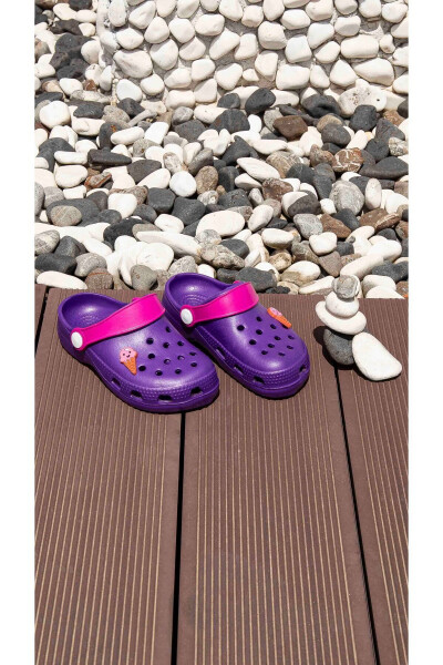 Kids Summer Purple Accessory Slippers - 4