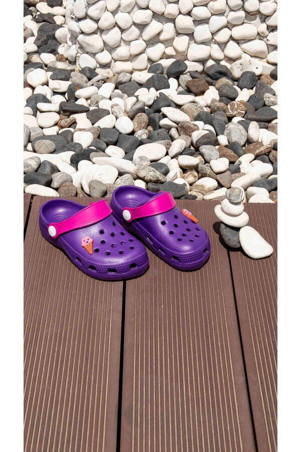 Kids Summer Purple Accessory Slippers - 4