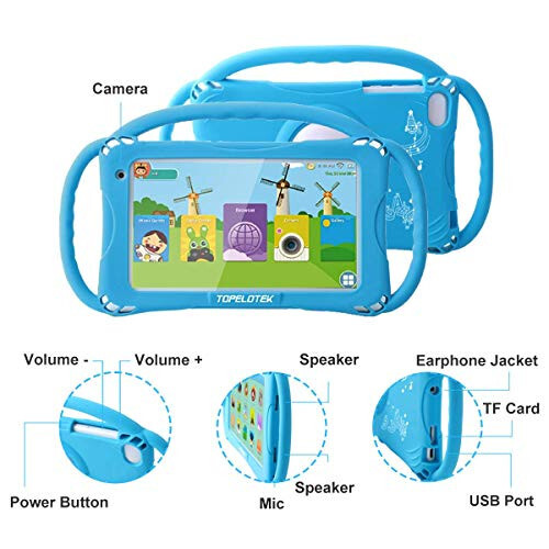 Kids Tablet 7inch Android Toddler Tablet 32GB Tablet APP Preinstalled & Parent Control Learning Education Tablet WiFi Camera Kid-Proof Case with Handle,Netflix YouTube Ages 3-14 - 5