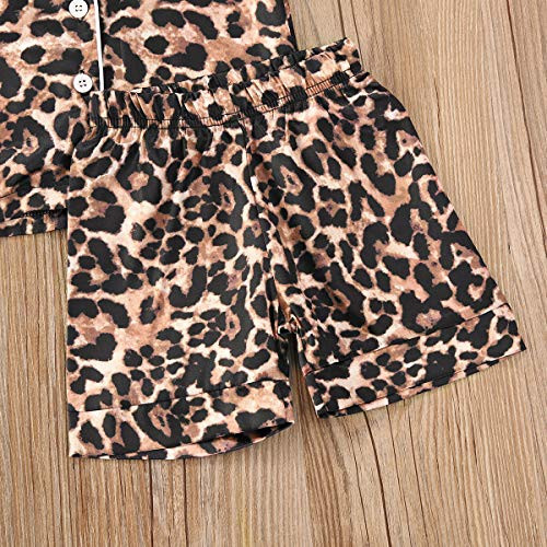 Kids Toddler Baby Girl Boy Satin Pajamas Set Short Sleeve Button Down Pajama Shirt Top+Shorts Bottoms Sleepwear Outfits - 54