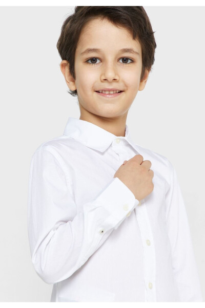 Kids White Shirt 23 April Show Long Sleeve School Shirt 2023 - 5