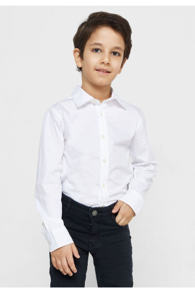 Kids White Shirt 23 April Show Long Sleeve School Shirt 2023 - 6