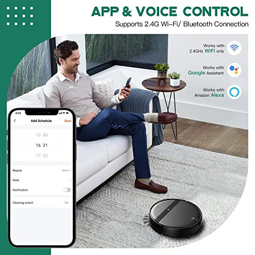 Kilgone Robot Vacuum and Mop Combo, App/Alexa with WiFi/Bluetooth, Self-Charging Mopping Robot Vacuum Cleaner, Set Schedule, Max Strong Suction Ideal for Pet Hair/Carpet/Hard Floor - 5