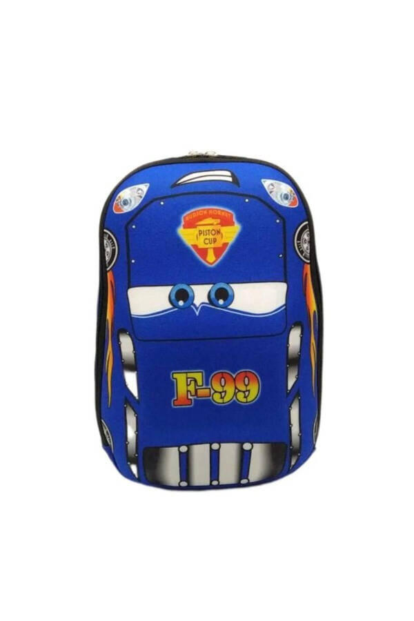 Kindergarten & Preschool Children's Back to School Bag Cars F99 (Blue) 3-6 Years 5D Embossed 33CM - 1