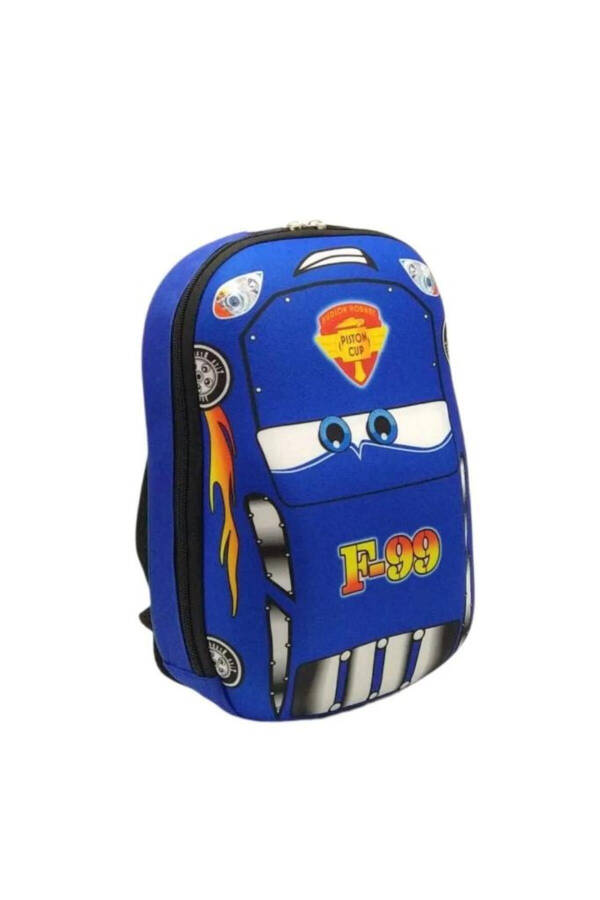 Kindergarten & Preschool Children's Back to School Bag Cars F99 (Blue) 3-6 Years 5D Embossed 33CM - 2