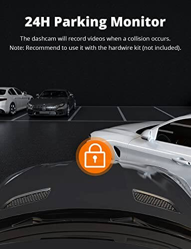 Kingslim D4 Dual Dash Cam with Built-in WiFi GPS, Front 4K/2.5K Rear 1080P for Cars, 3