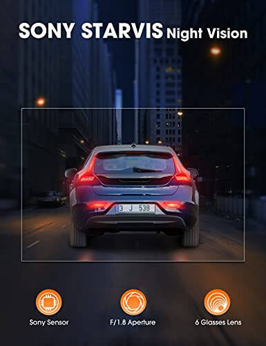 Kingslim D5-4K Dash Cam with WiFi - Front Dash Camera for Cars with GPS and Speed, Sony Night Vision, Support APP and 256GB Max - 6
