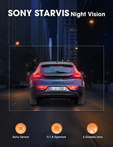 Kingslim D5-4K WiFi'li Dash Cam - GPS ve Hızlılık ile Araçlar İçin Ön Dash Kamera, Sony Gece Görüşü, Uygulama Desteği ve 256GB Maksimum - 6