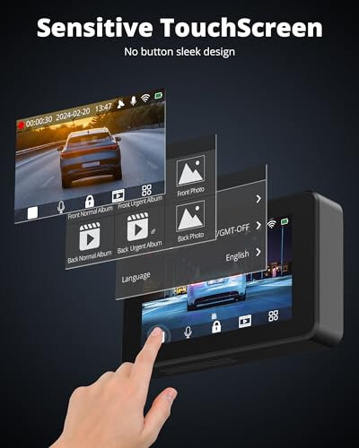 Kingslim Ön ve Arka 4K Dash Cam, Ücretsiz 64GB Kartlı Araçlar İçin Dash Kamera, 3 İnç Dokunmatik Ekran, Ön ve Arka Dashcam Yerleşik WiFi GPS, Gece Görüşü, Park Sensörü, Akıllı Uygulama - 4