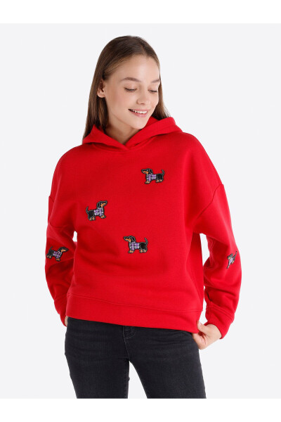 Kırmızı kadın sweatshirt - 1